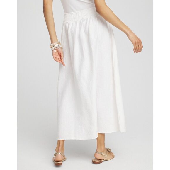 chicos Linen A-Line Midi Skirt size 1.5 - Picture 3 of 5